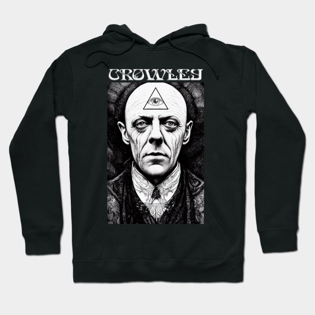 Aleister Crowley The Beast Occult Art Nouveau Illustration Hoodie by AltrusianGrace